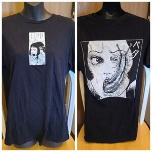 CRUNCHY ROLL JOJI ITO ANIME JAPANESE CARTOON TEE T SHIRT m Black